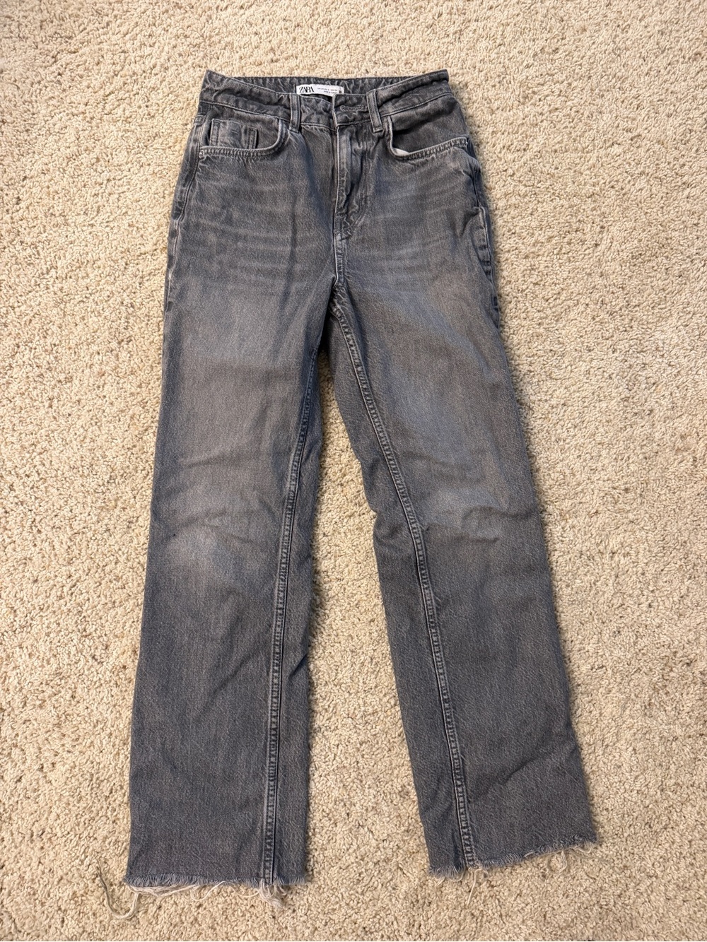 Zara Women’s Washed Gray Straight Jeans